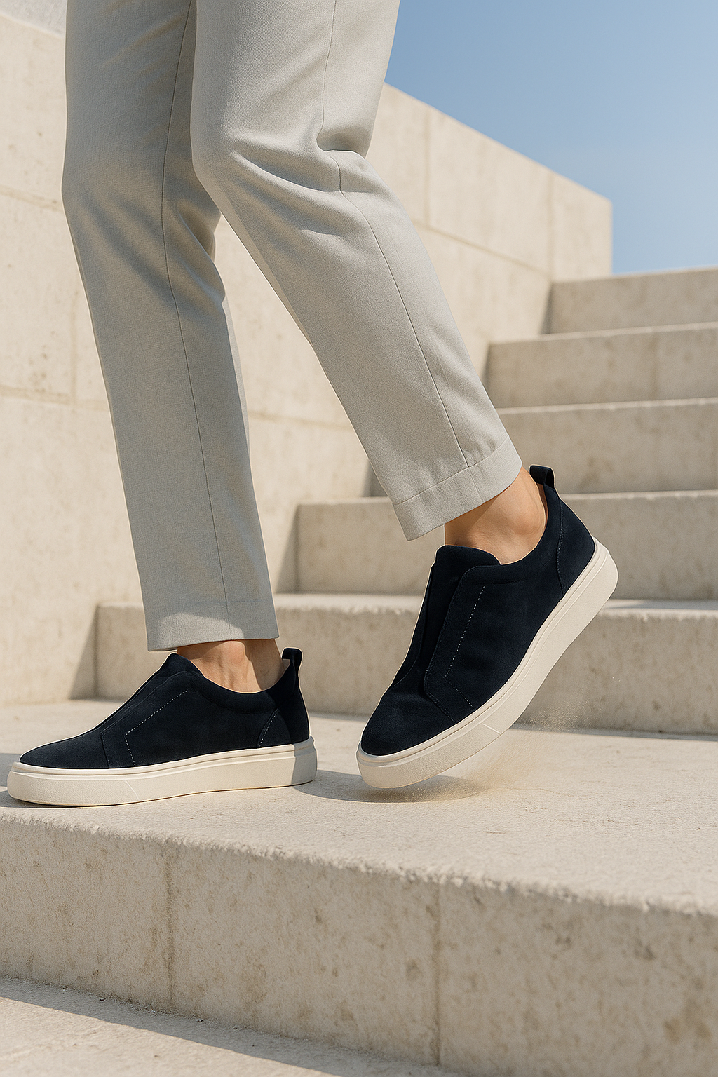 LeoMar V1 Suede Slip-On Black