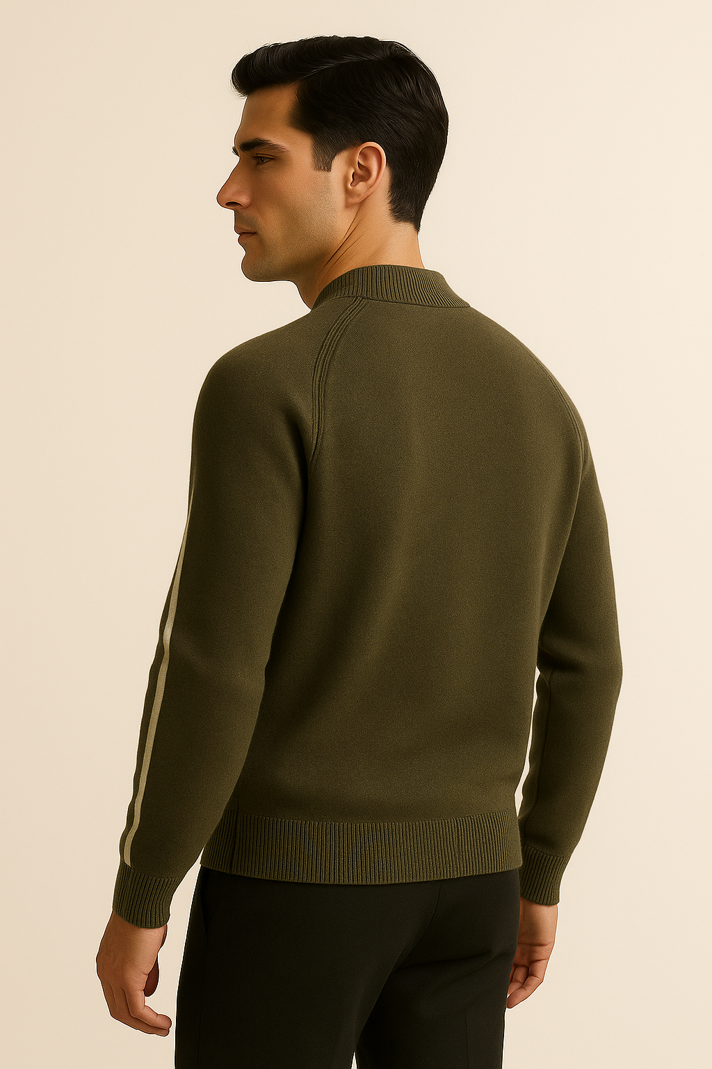 Lorenti Cashmere Zip Knit Olive