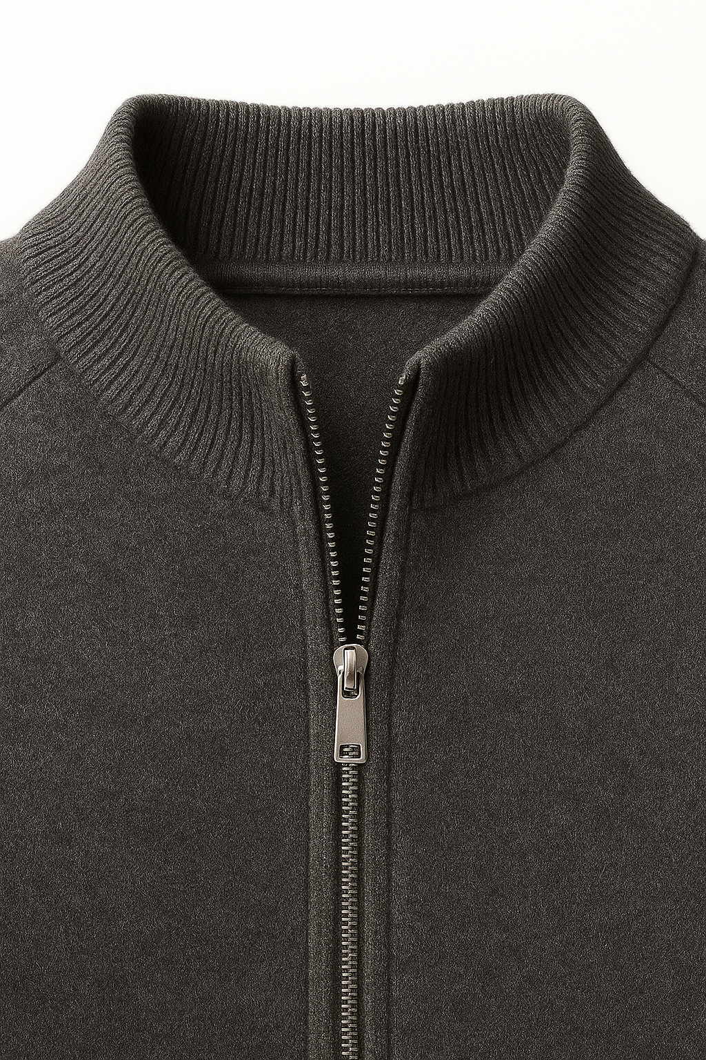 Lorenti Cashmere Zip Knit Dark Grey