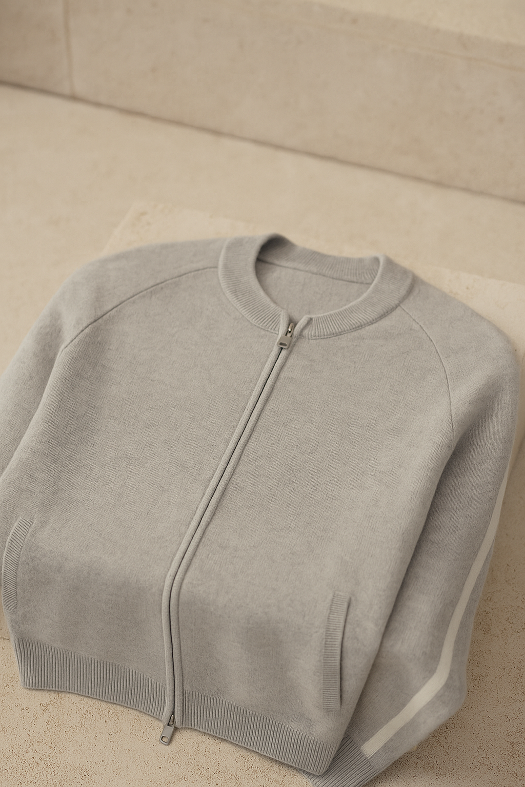 Lorenti Cashmere Zip Knit Grey