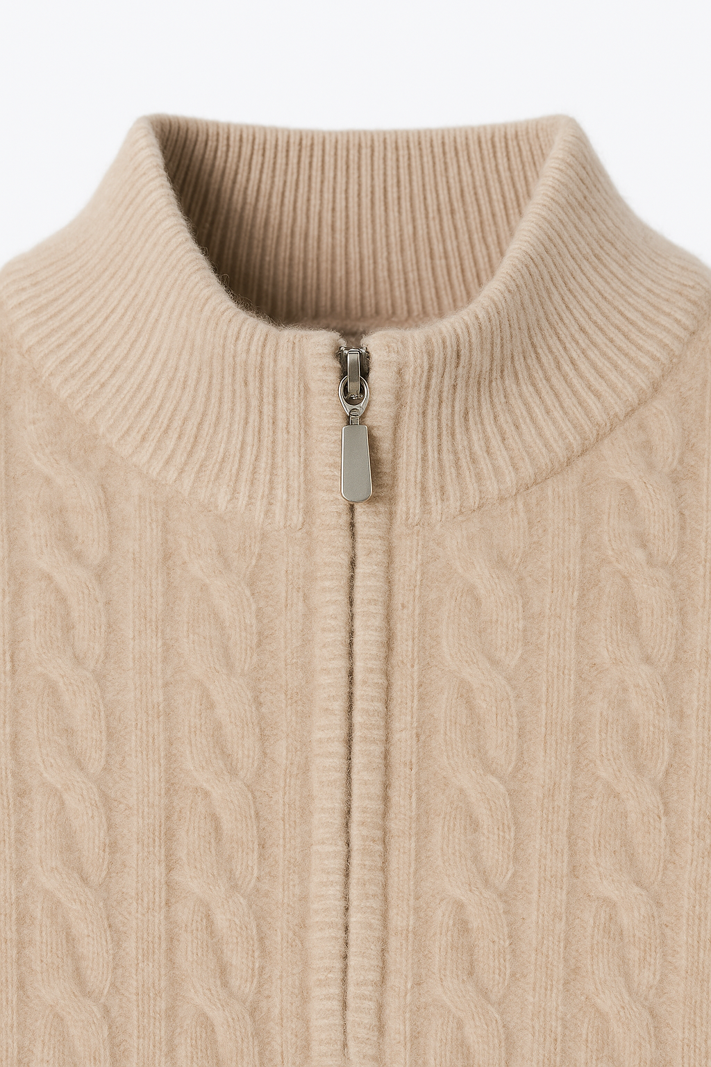 Lerano Cashmere Half-Zip Knit Camel