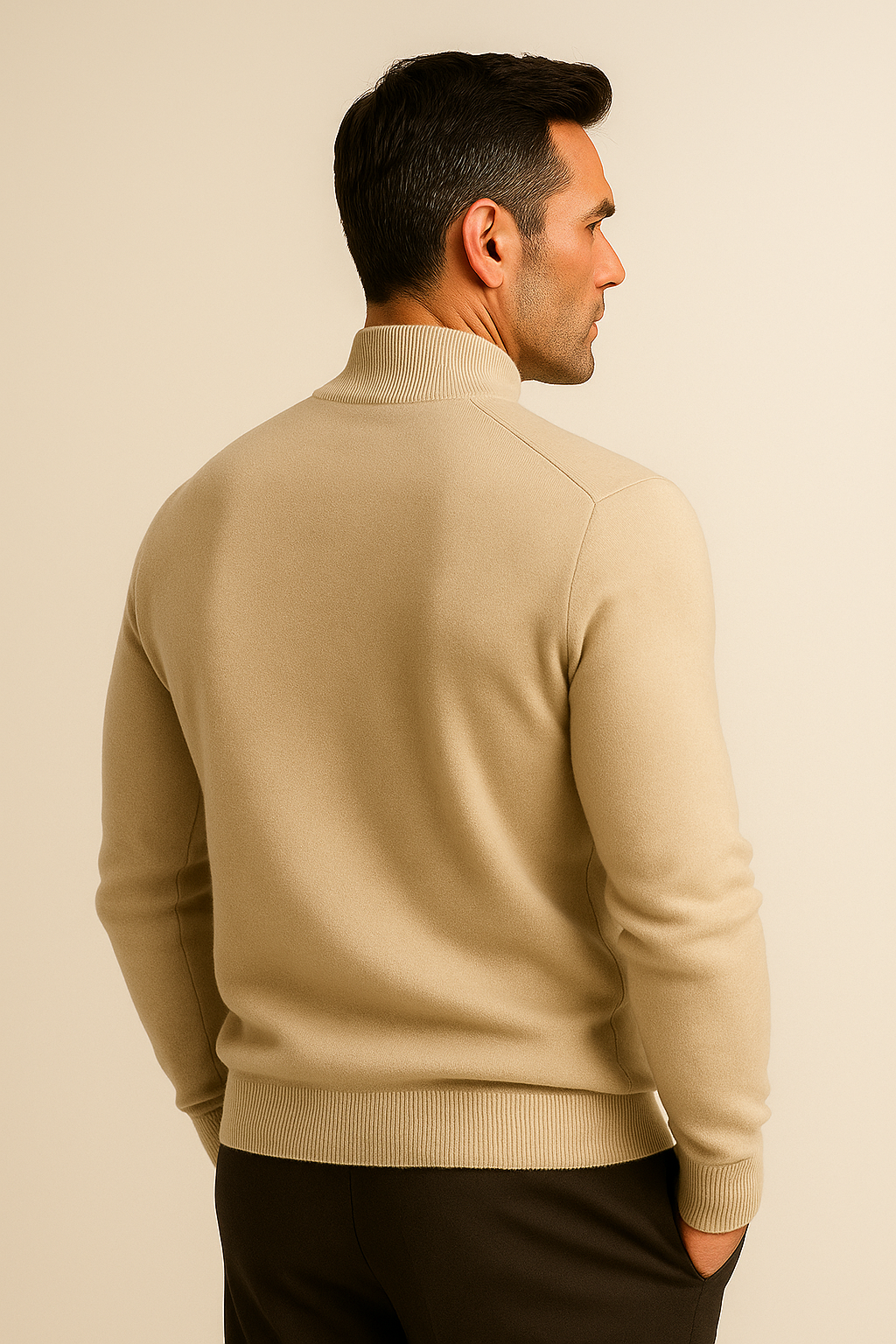 Lunaro Quarter-Zip Knit Cream