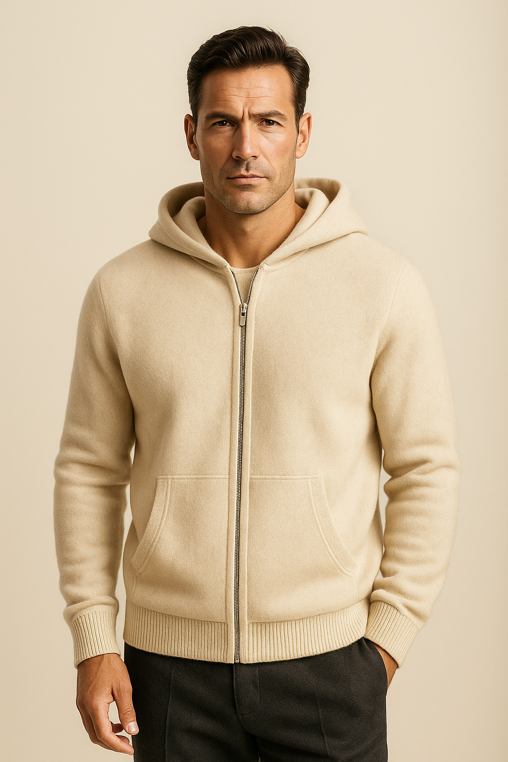 Tavole Hooded Zip Cream
