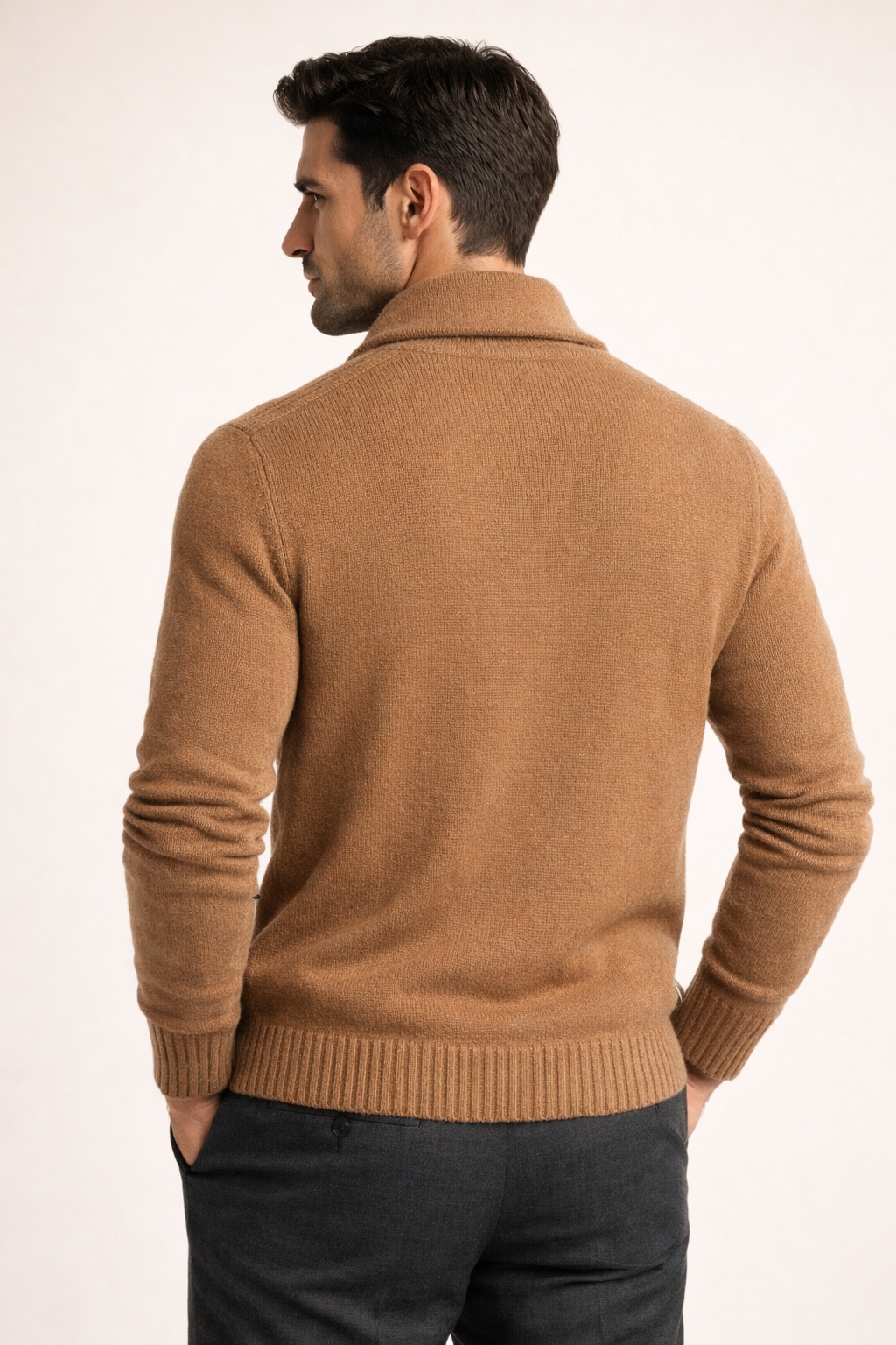 Sebastiano Shawl Cardigan Brown