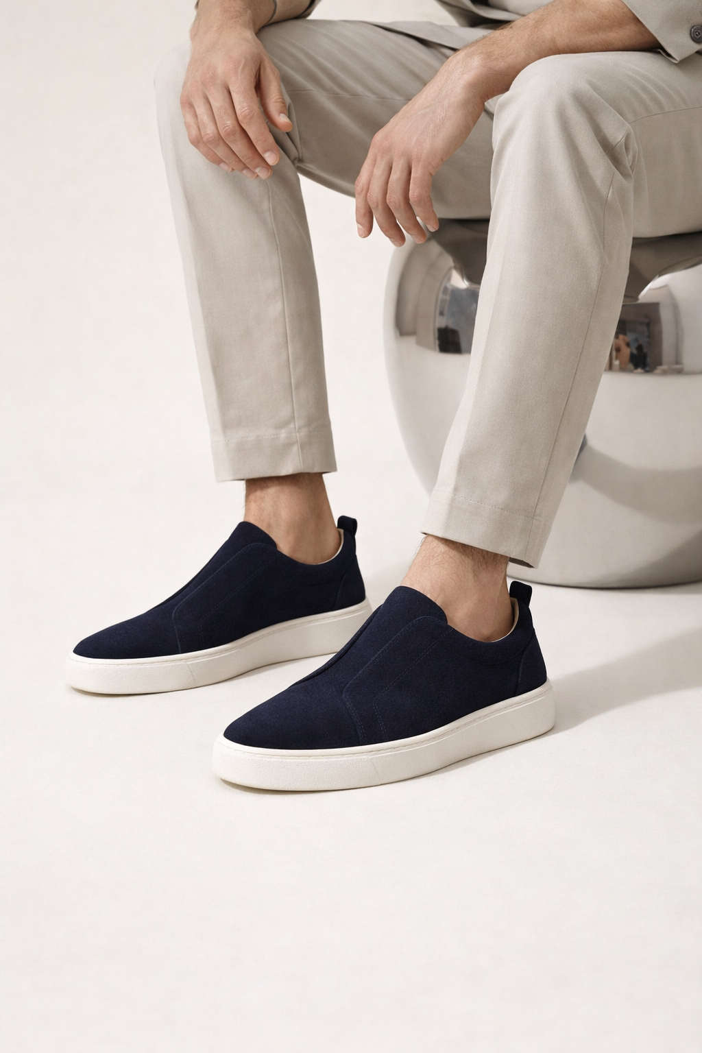 LeoMar V1 Suede Slip-On Navy