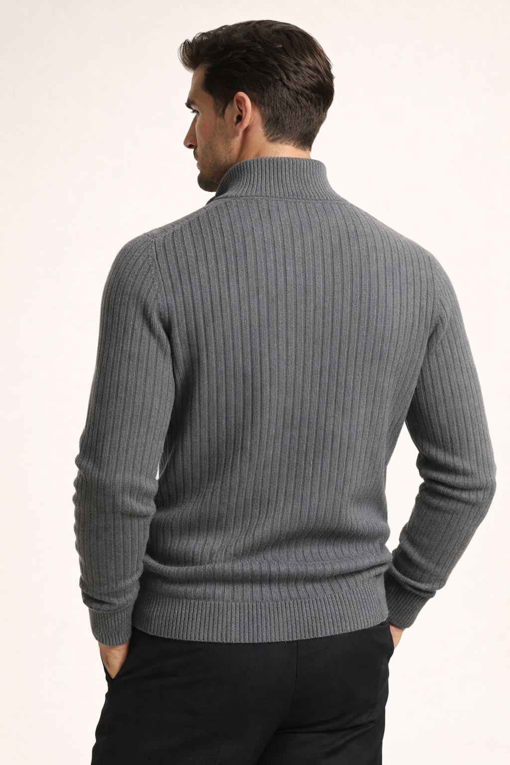 Marco Merino Zip Cardigan Grey