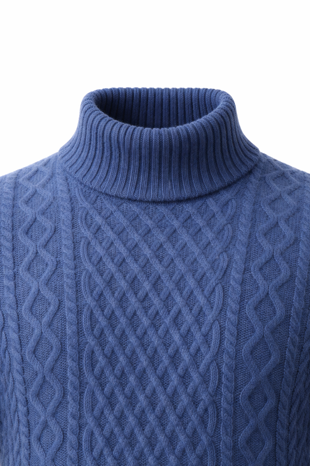 Giuseppe Merino Cable Turtleneck Navy Blue