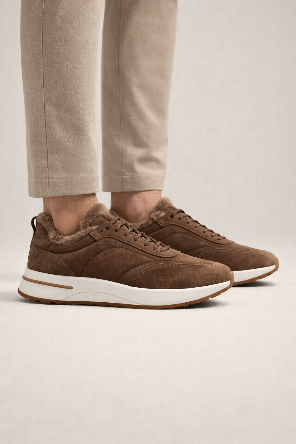 Rivaro Fur-Lined Sneaker Brown