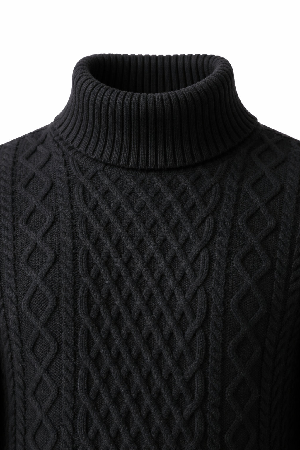 Giuseppe Merino Cable Turtleneck Black