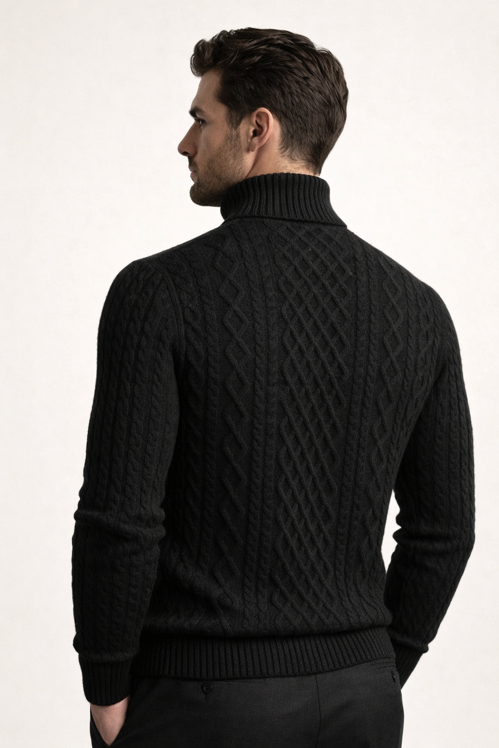 Giuseppe Merino Cable Turtleneck Black