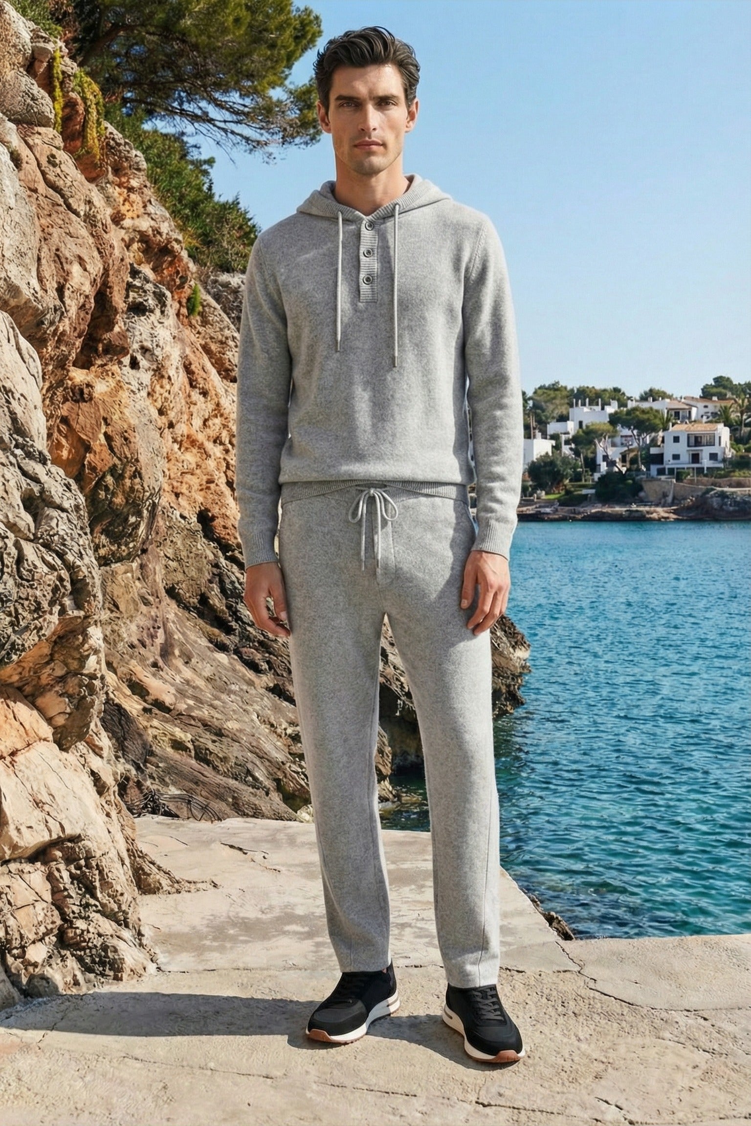 Sorelli Knit Hooded Set Grey