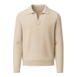 Marencio Cashmere Polo Knit Oatmeal