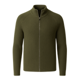 Valeno Wool Zip Knit Olive