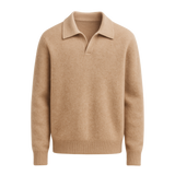 Marencio Cashmere Polo Knit Light Brown