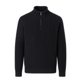 Lerano Cashmere Half-Zip Knit Black