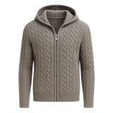 Talieri Hooded Cable Knit Grey