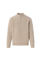 Lerano Cashmere Half-Zip Knit Beige