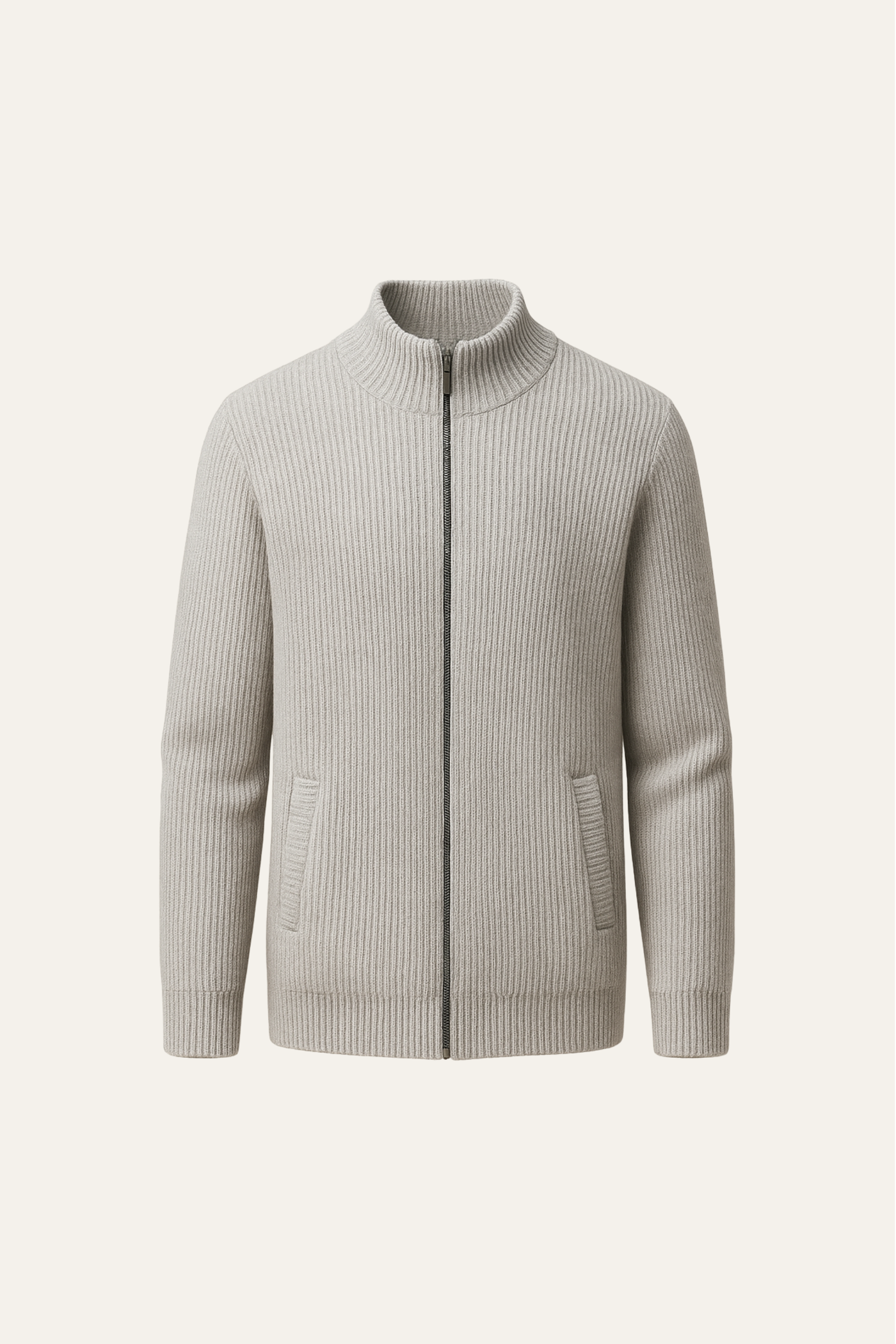 Sestino Merino Zip Knit Grey