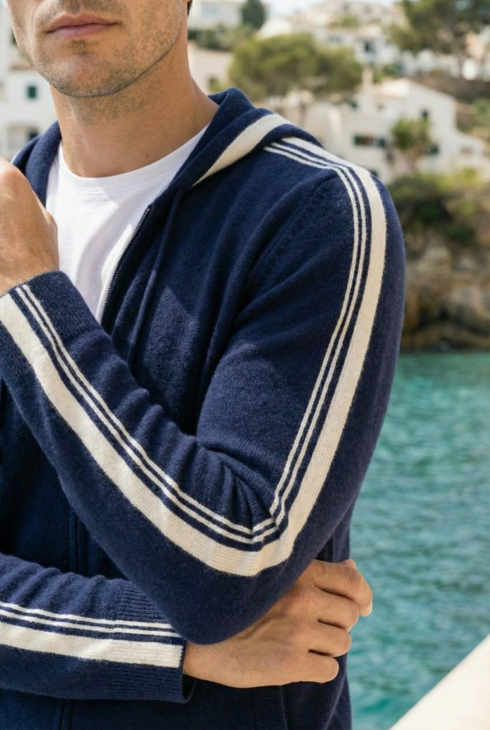 Giancarlo Hooded Zip Set Navy