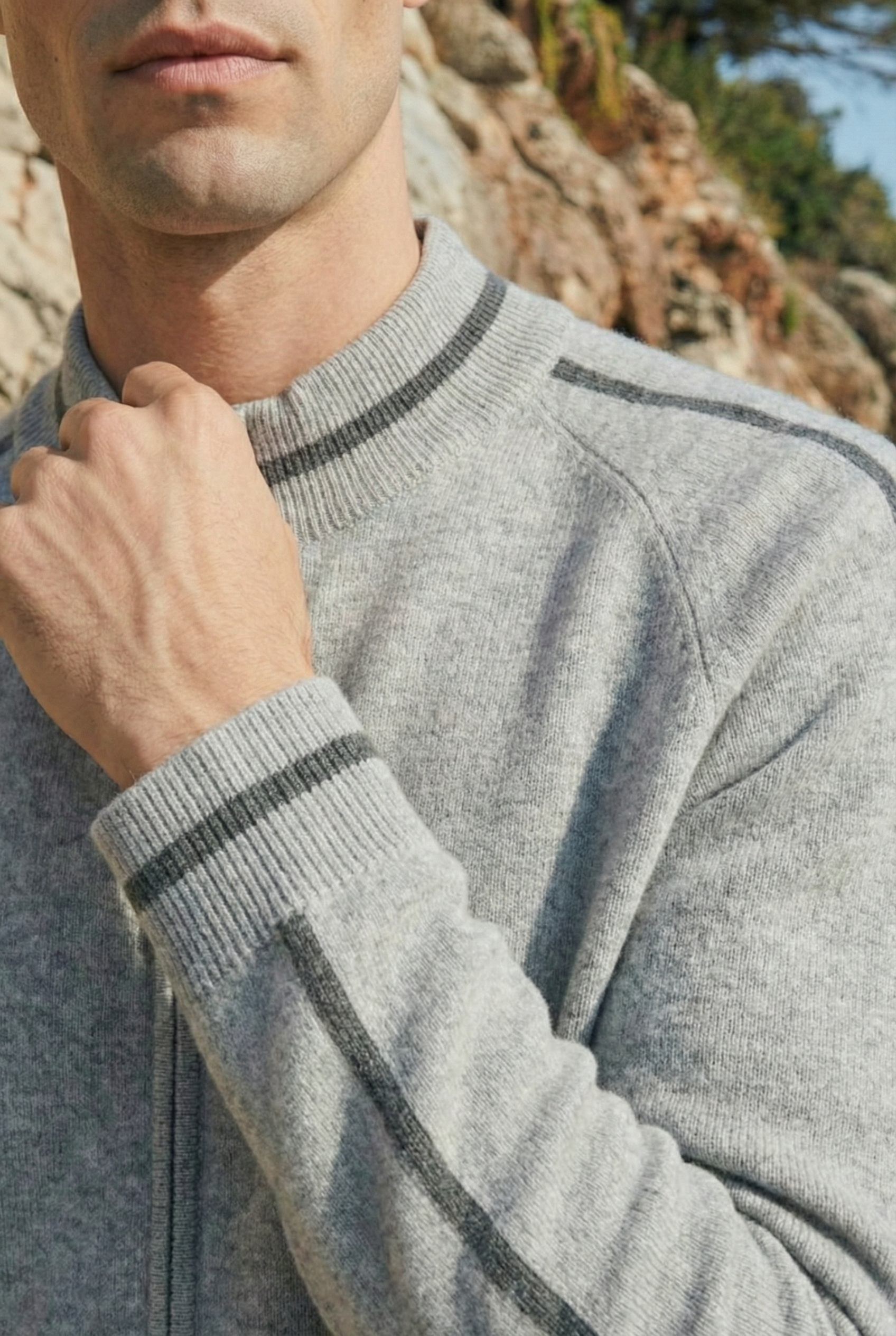 Enzo Cashmere Full-Zip Set Grey