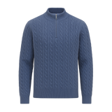 Lerano Cashmere Half-Zip Knit Blue