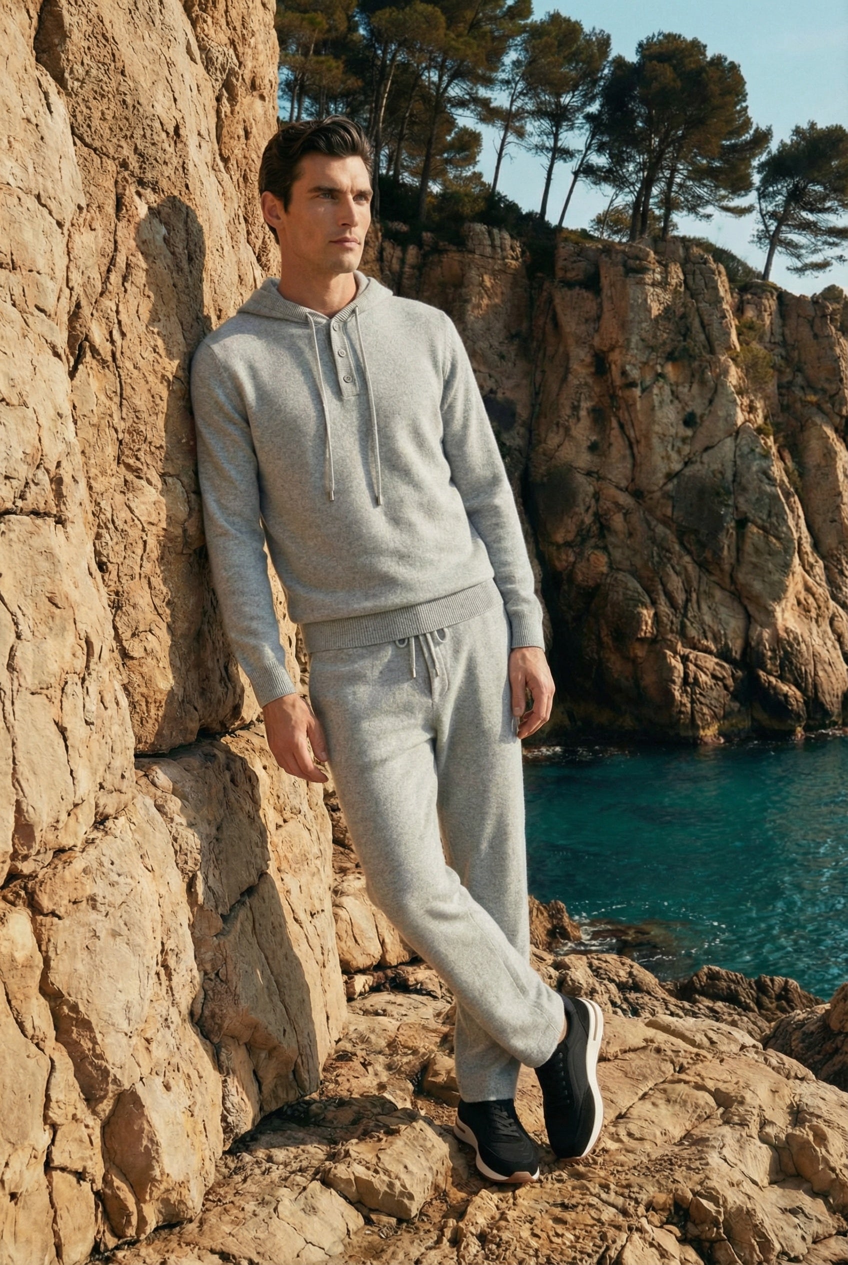 Sorelli Knit Hooded Set Grey