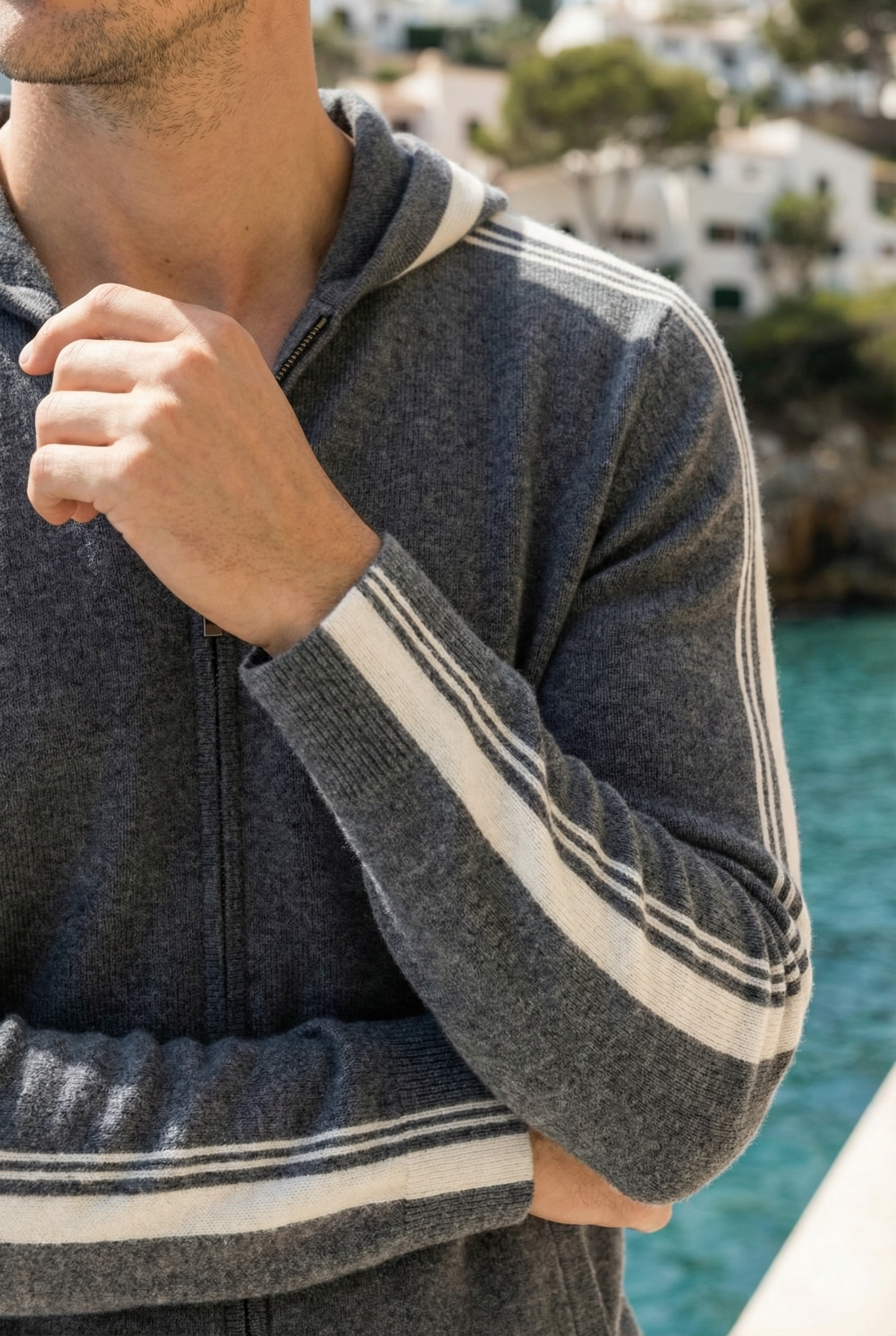 Giancarlo Hooded Zip Set Dark Grey