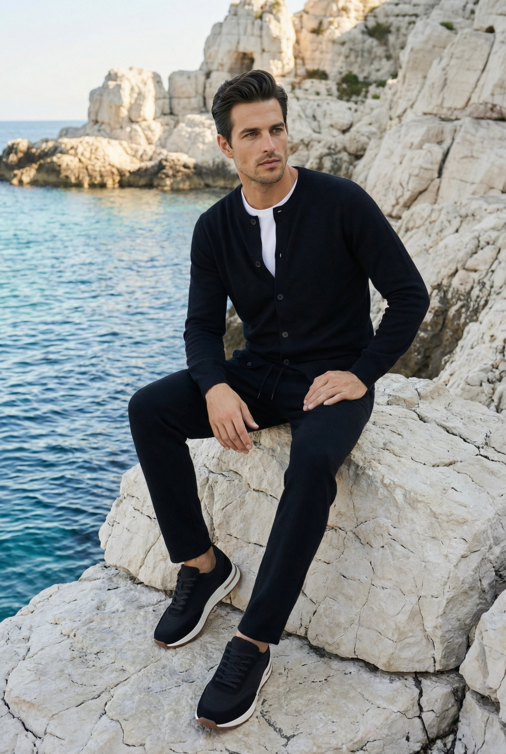 Arlino Buttoned Set Black