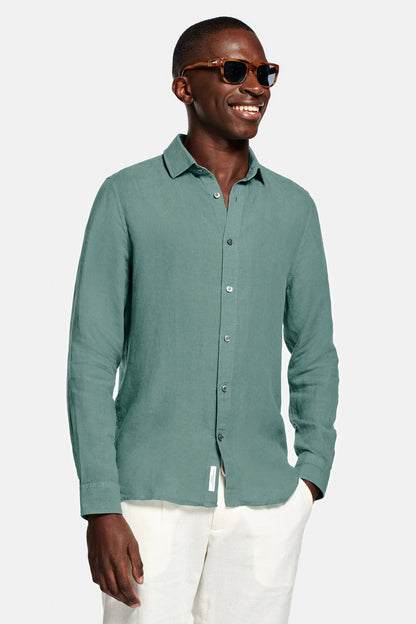 Linen Shirt Olive Green