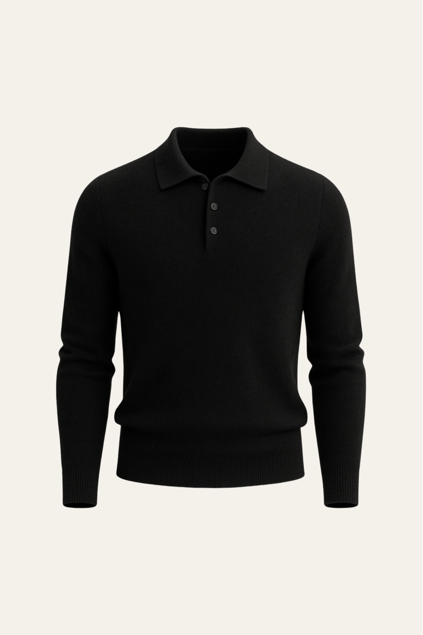 Alessandro Merino Polo Knit Black