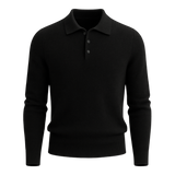 Alessandro Merino Polo Knit Black