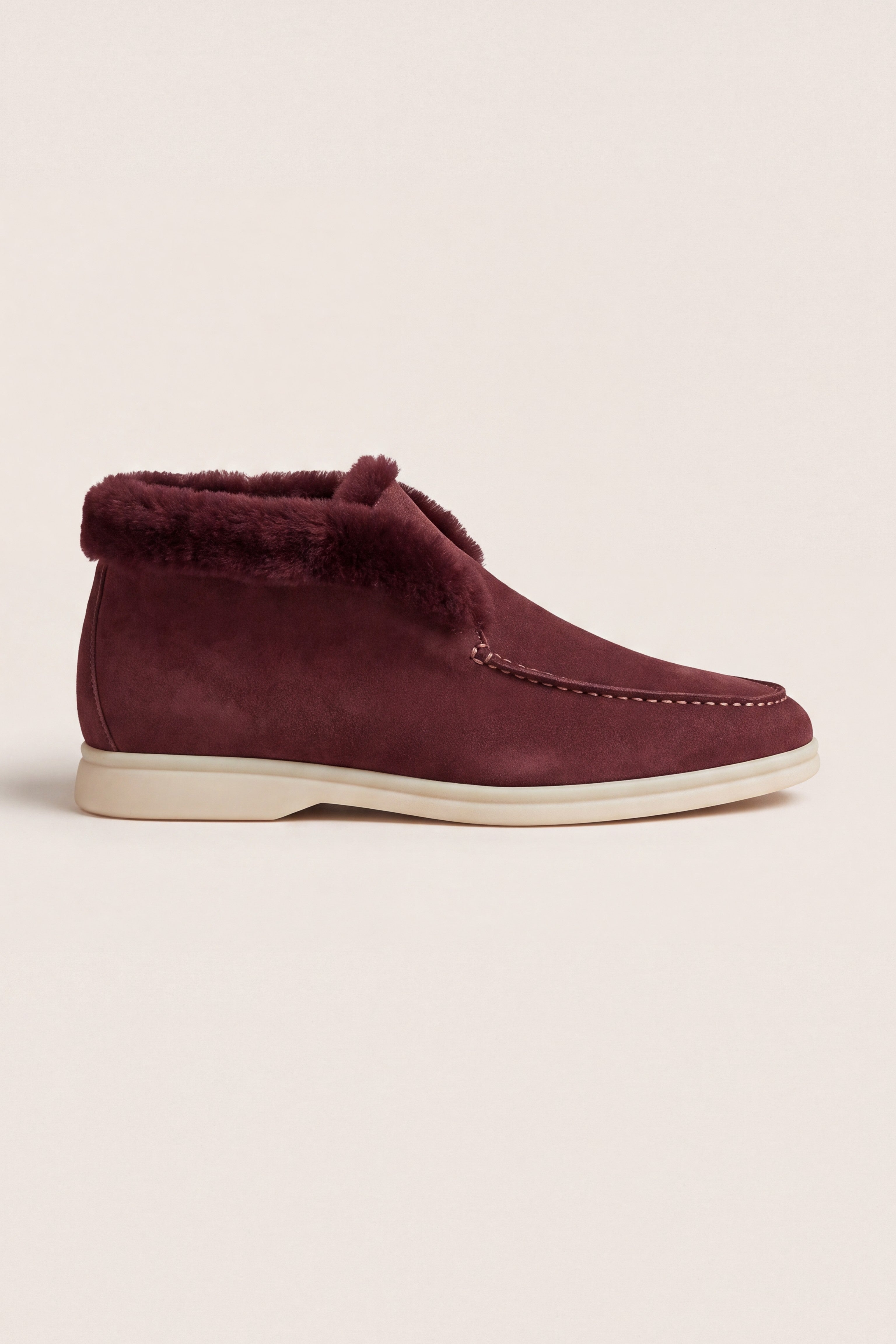 Arzano Fur-Lined High Top Loafer Burgundy
