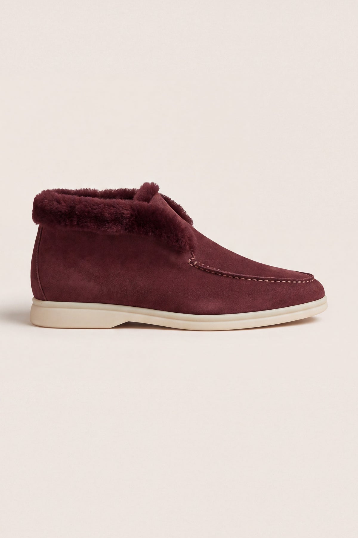 Arzano Fur-Lined High Top Loafer Burgundy