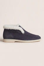 Arzano Fur-Lined High Top Loafer Navy