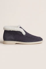 Arzano Fur-Lined High Top Loafer Navy