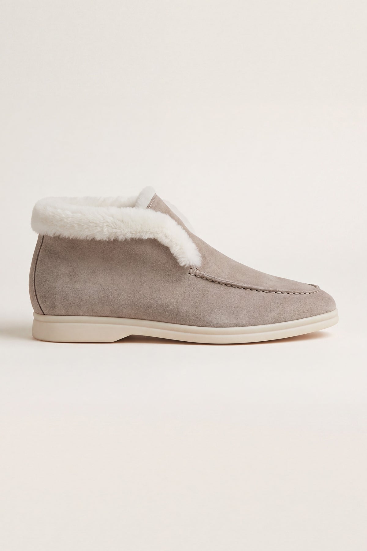 Arzano Fur-Lined High Top Loafer Taupe