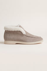 Arzano Fur-Lined High Top Loafer Taupe