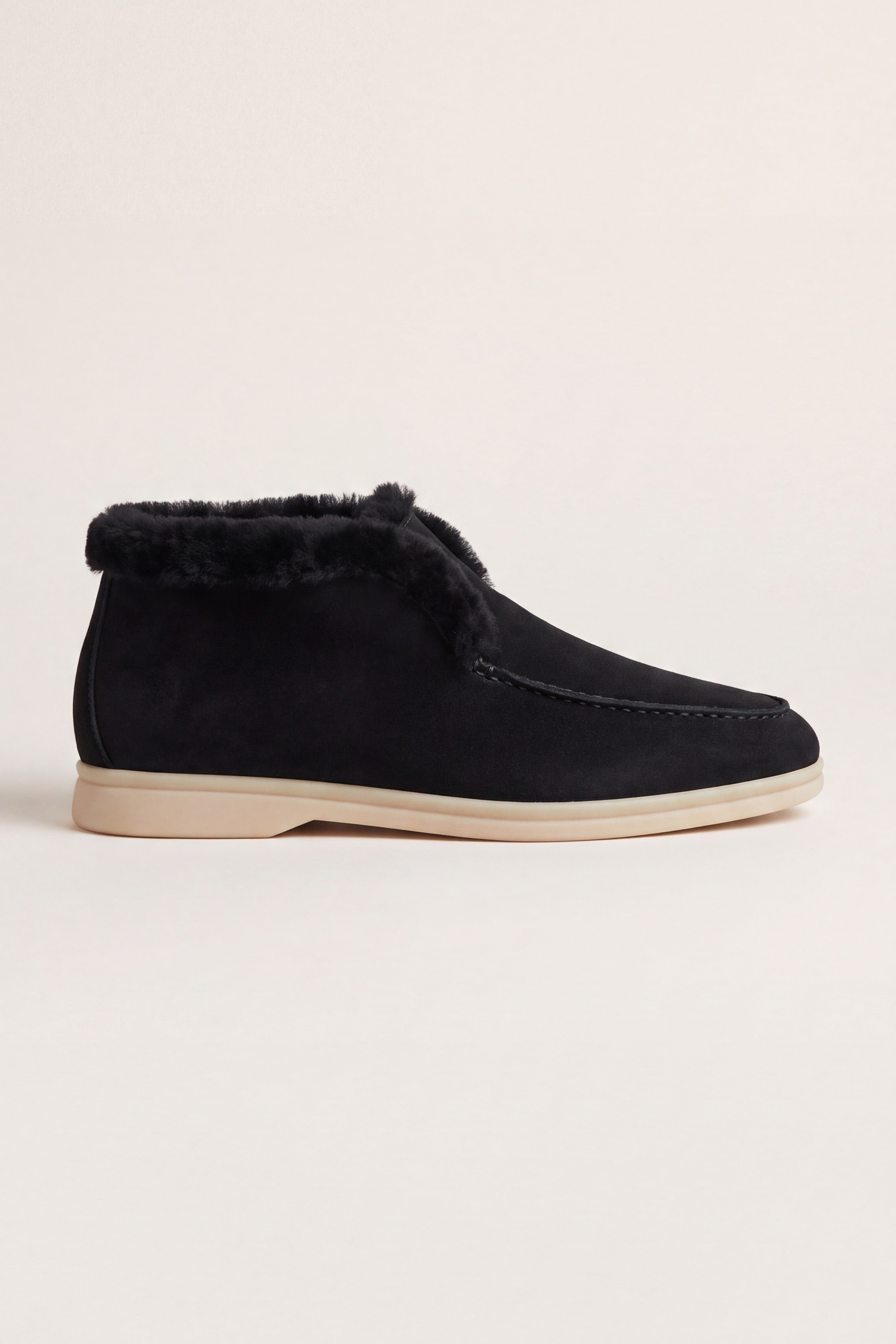 Arzano Fur-Lined High Top Loafer Black