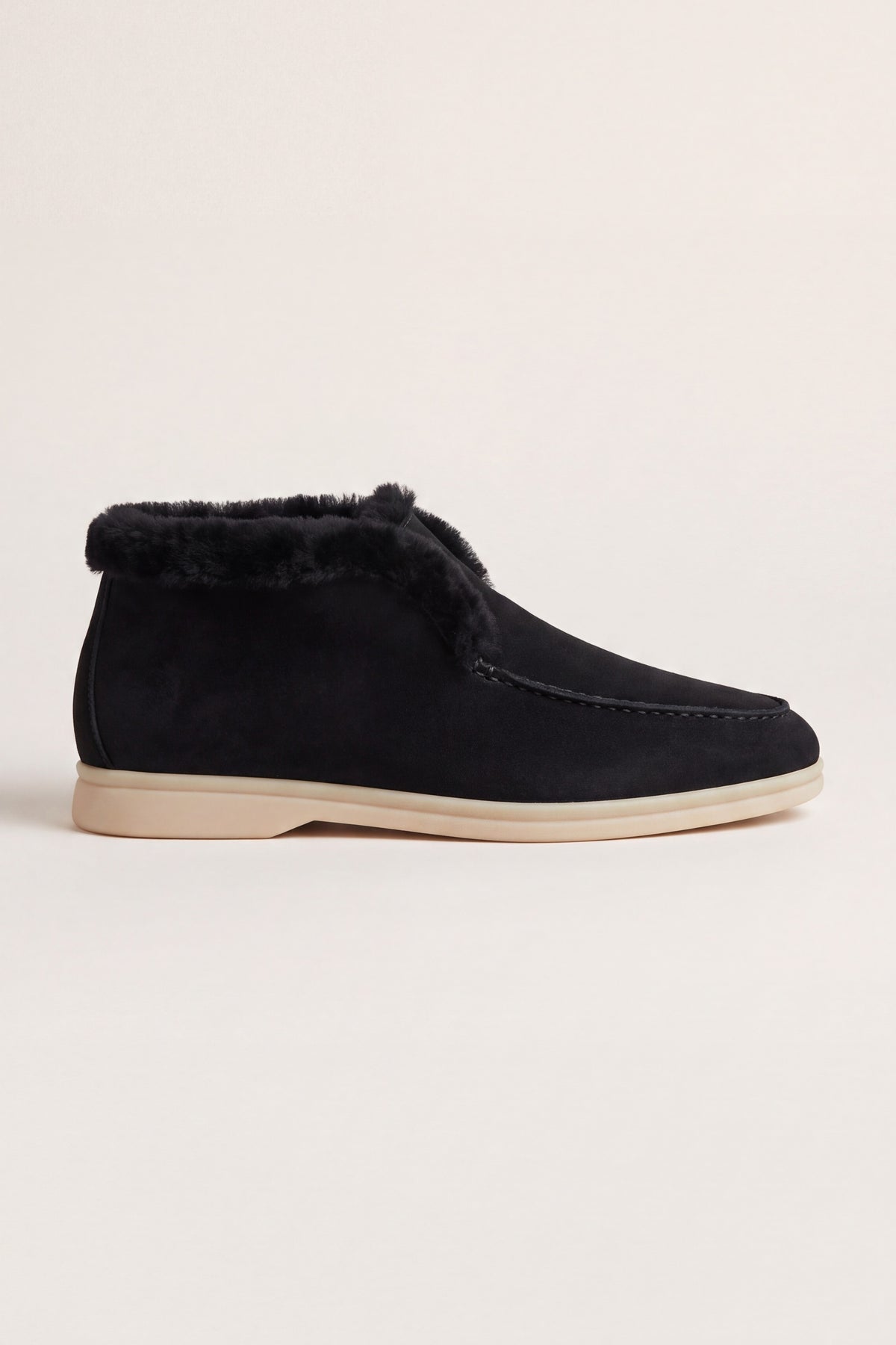 Arzano Fur-Lined High Top Loafer Black