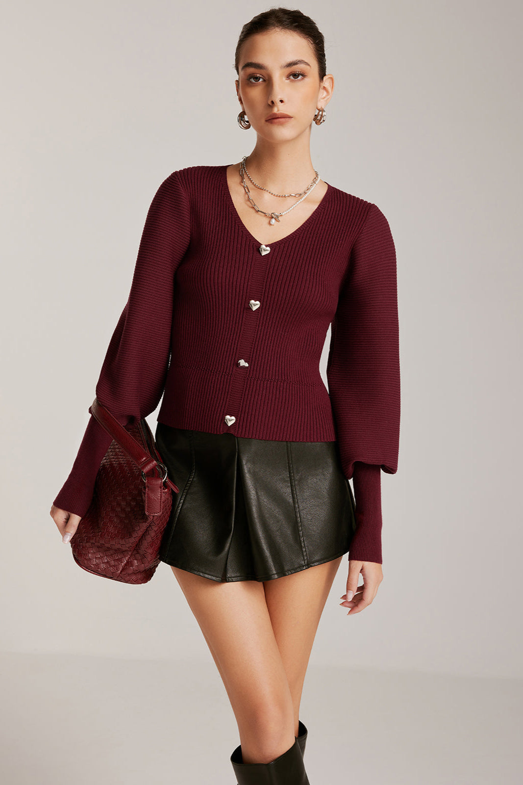Sculpted V-Neck Cardigan
