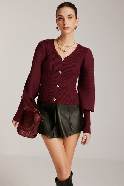 Sculpted V-Neck Cardigan