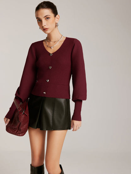 Sculpted V-Neck Cardigan