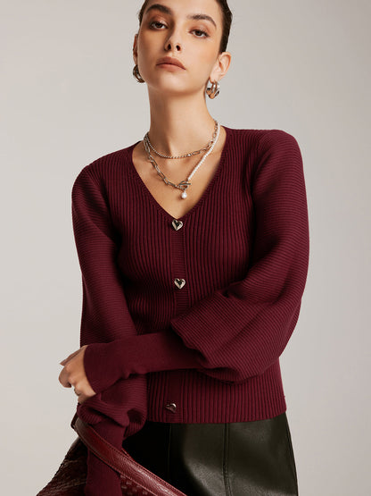 Sculpted V-Neck Cardigan