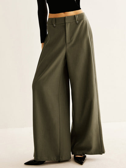 Pleated Wide-Leg Trousers