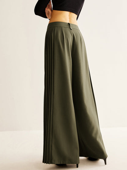 Pleated Wide-Leg Trousers