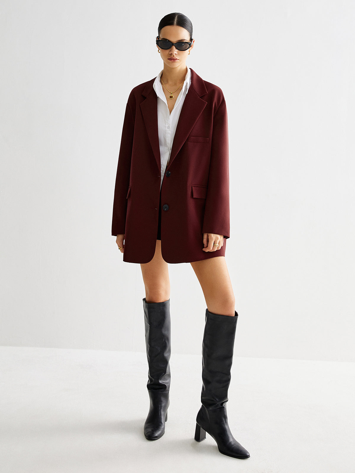 Tailored Open-Back Blazer