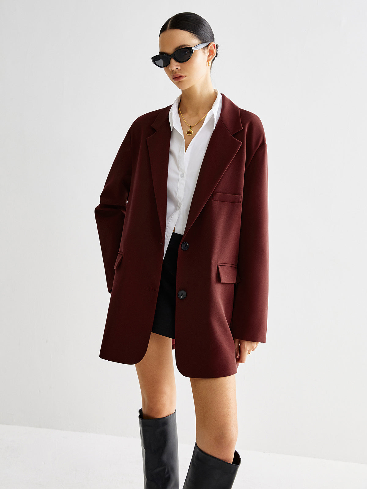 Tailored Open-Back Blazer