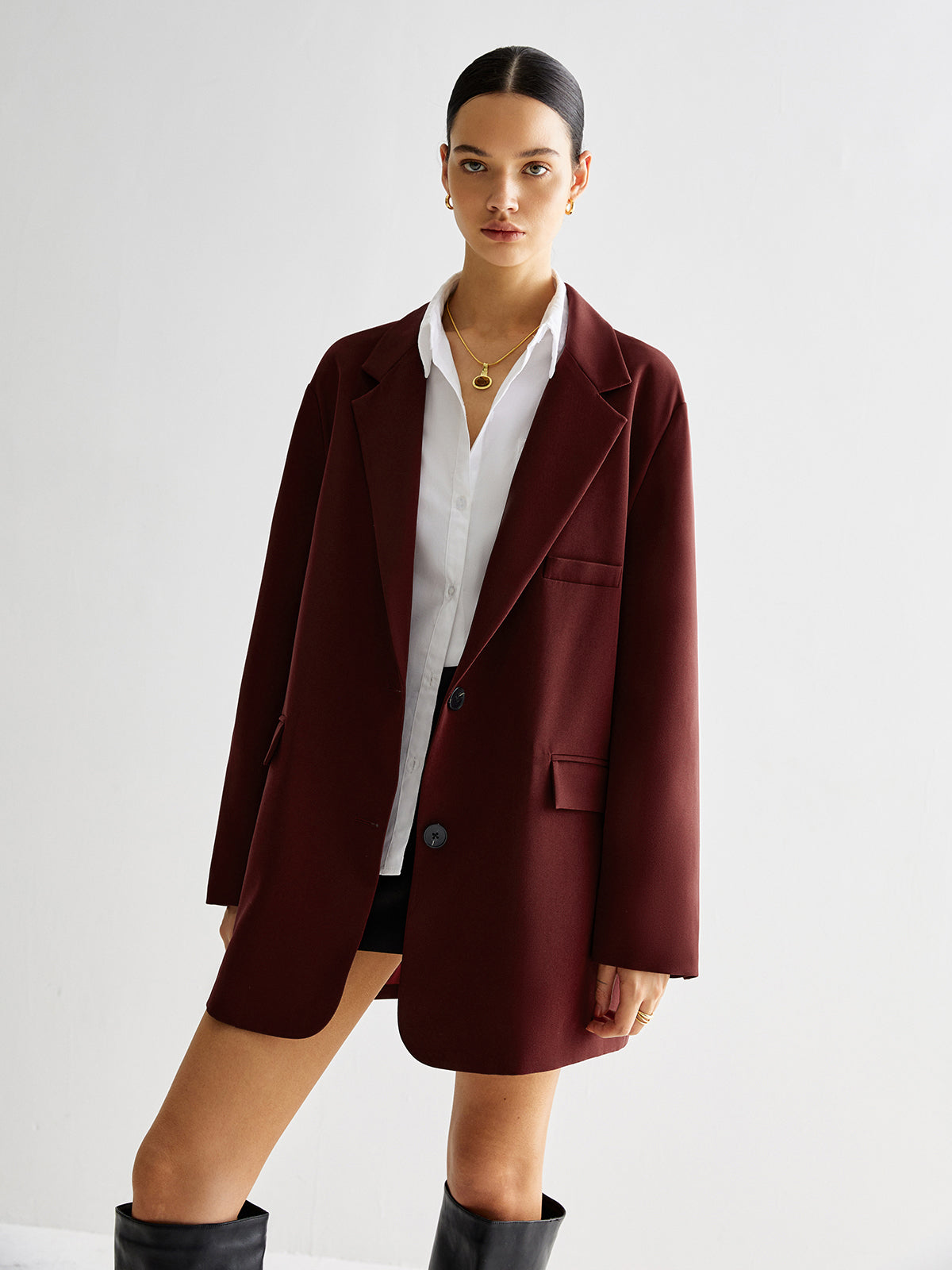 Tailored Open-Back Blazer