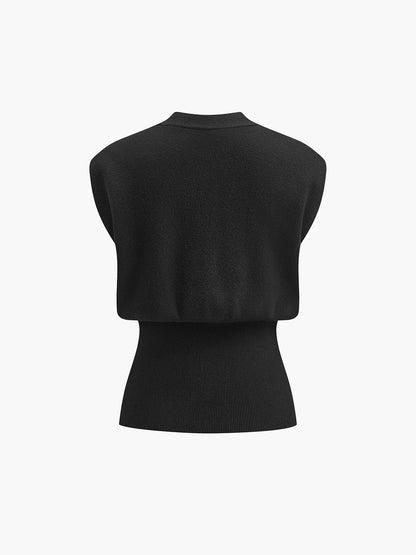 Gilet pull-over à col en V boutonné