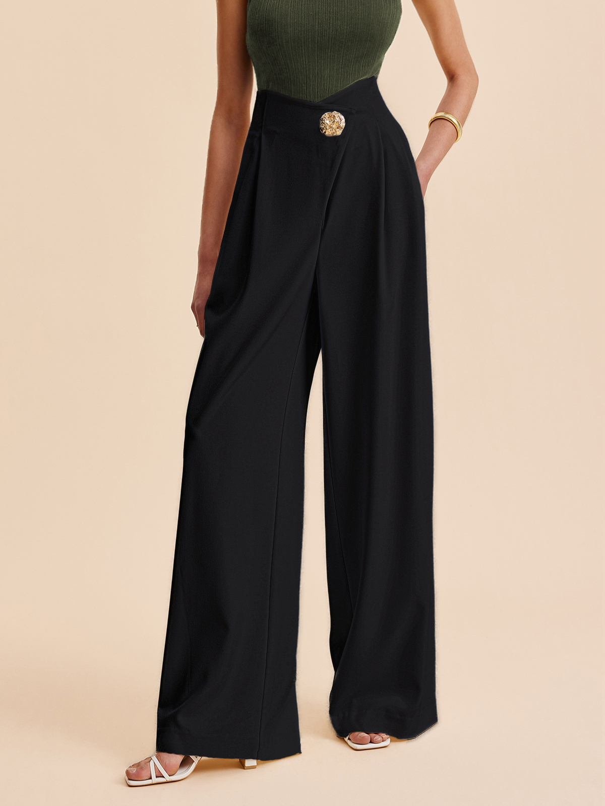 High-Waist Wide-Leg Trousers
